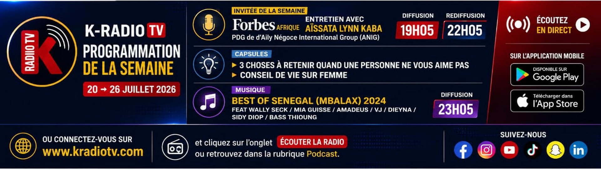 PUB BANNIERE SEMAINE AU 26 JUILLET