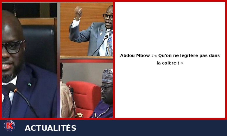 Assemblée nationale : Abdou Mbow met en garde contre une législation sous le coup de la colère