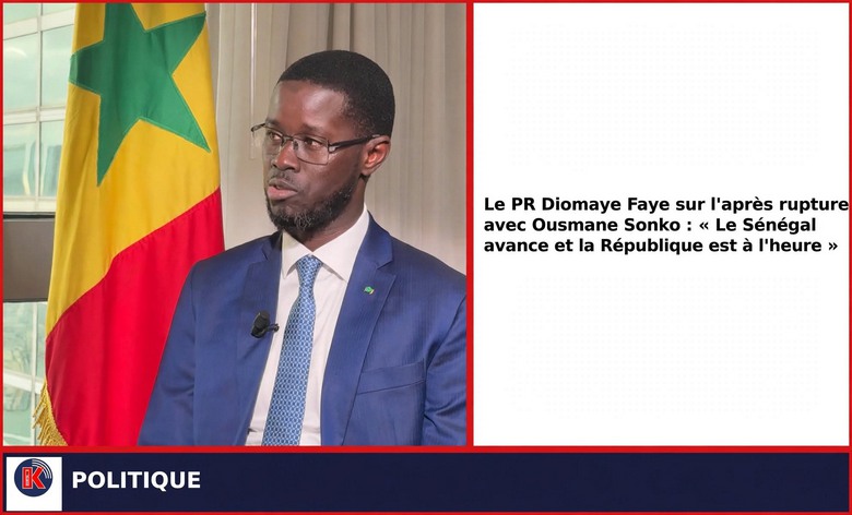 Diomaye Faye après sa rupture avec Sonko : « Le Sénégal avance »
