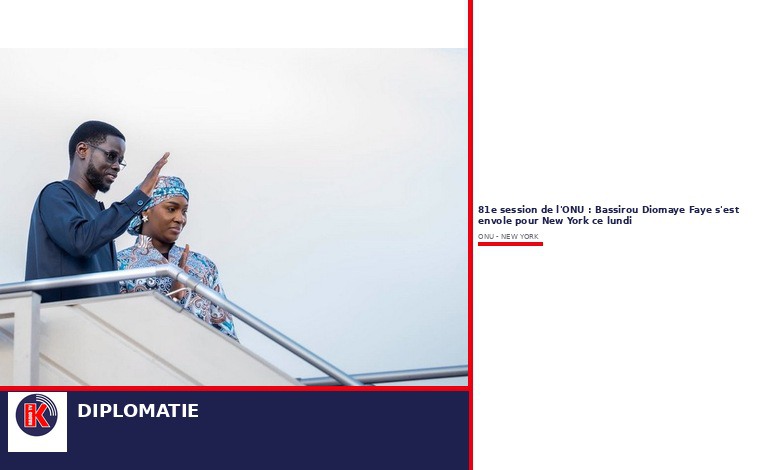 Diplomatie : Bassirou Diomaye Faye attendu à New York pour la 81e session de l’ONU