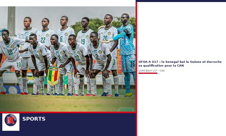 UFOA-A U17 : le Sénégal domine la Guinée et se qualifie pour la CAN